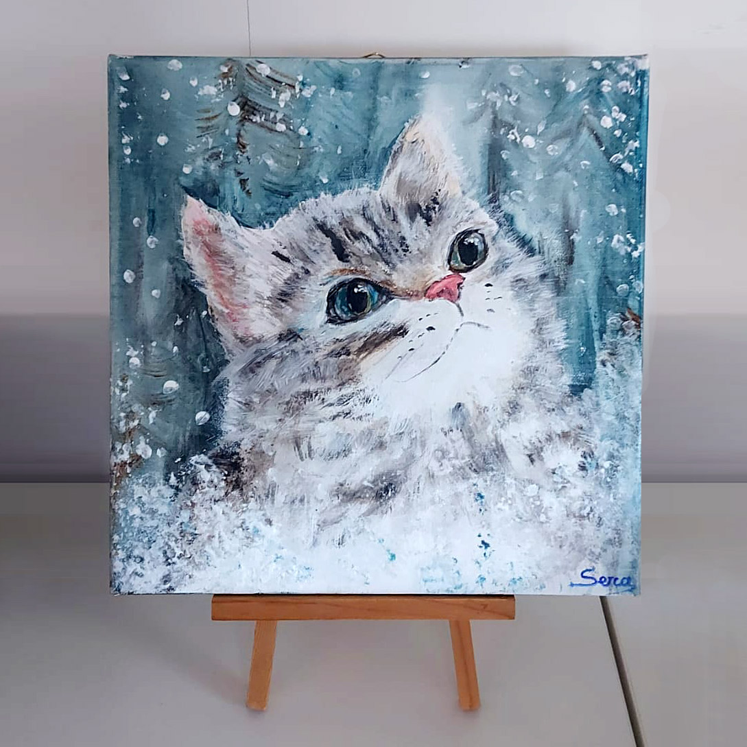 Sera Janssens Schilderij Poes